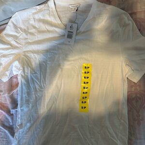 Calvin Klein Men's Cream V-Neck Tee